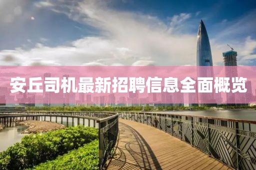安丘司机最新招聘信息全面概览