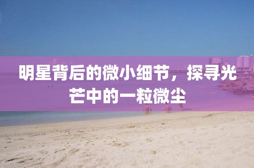 明星背后的微小细节，探寻光芒中的一粒微尘