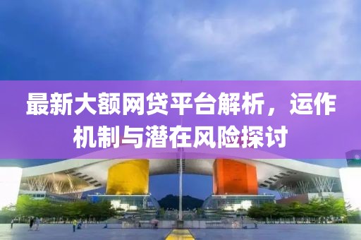 最新大额网贷平台解析，运作机制与潜在风险探讨