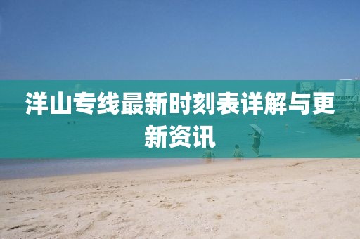 洋山专线最新时刻表详解与更新资讯