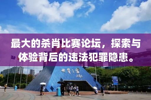 最大的杀肖比赛论坛，探索与体验背后的违法犯罪隐患。