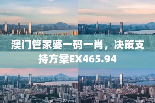 澳门管家婆一码一肖，决策支持方案EX465.94