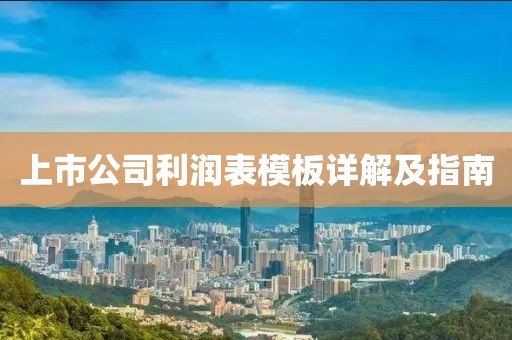 上市公司利润表模板详解及指南