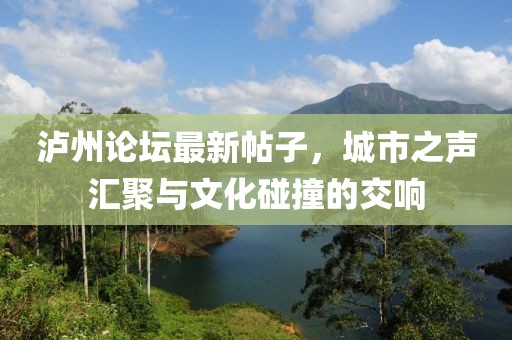 泸州论坛最新帖子，城市之声汇聚与文化碰撞的交响
