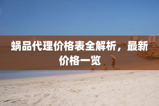 蜗品代理价格表全解析，最新价格一览