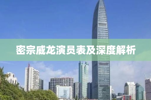 密宗威龙演员表及深度解析