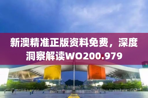 新澳精准正版资料免费，深度洞察解读WO200.979