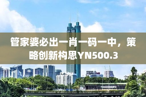管家婆必出一肖一码一中，策略创新构思YN500.3