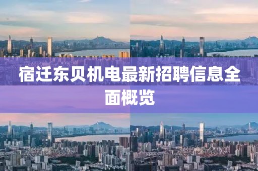 宿迁东贝机电最新招聘信息全面概览