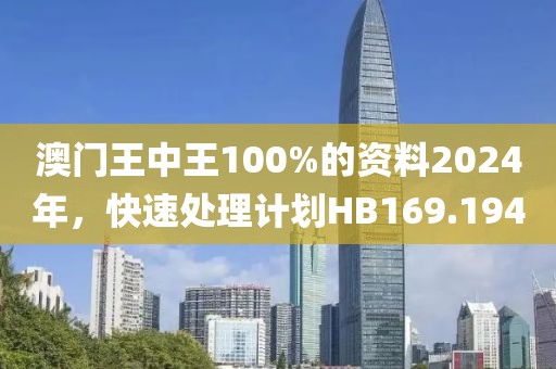 澳门王中王100%的资料2024年，快速处理计划HB169.194