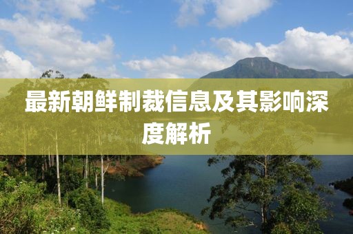 最新朝鲜制裁信息及其影响深度解析