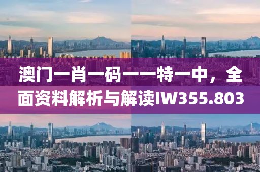 澳门一肖一码一一特一中，全面资料解析与解读IW355.803