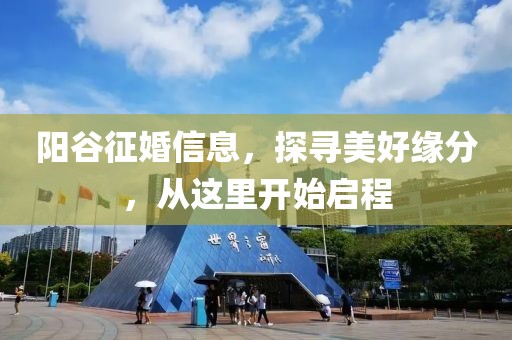 阳谷征婚信息，探寻美好缘分，从这里开始启程