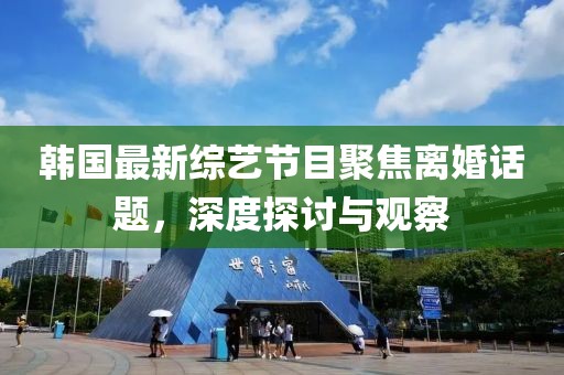 韩国最新综艺节目聚焦离婚话题，深度探讨与观察