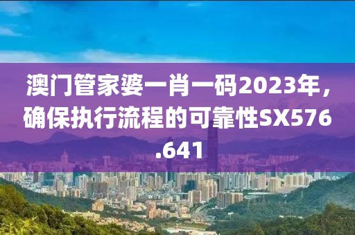 澳门管家婆一肖一码2023年，确保执行流程的可靠性SX576.641