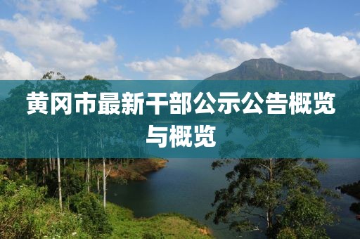 黄冈市最新干部公示公告概览与概览