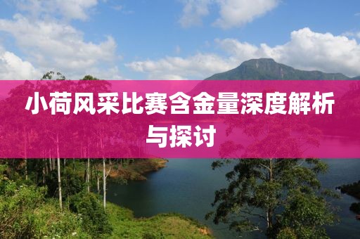 小荷风采比赛含金量深度解析与探讨