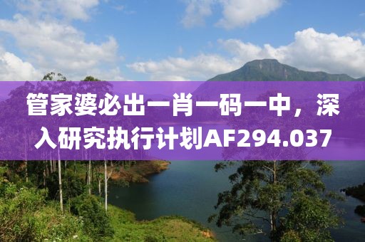 管家婆必出一肖一码一中，深入研究执行计划AF294.037