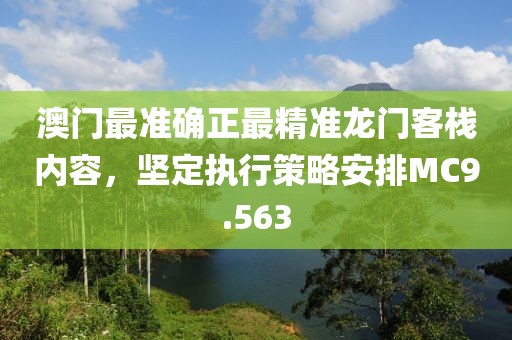 澳门最准确正最精准龙门客栈内容，坚定执行策略安排MC9.563