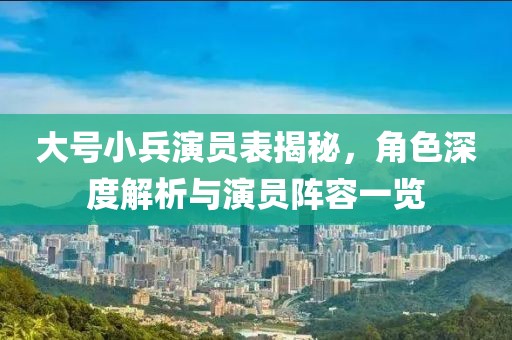 大号小兵演员表揭秘，角色深度解析与演员阵容一览