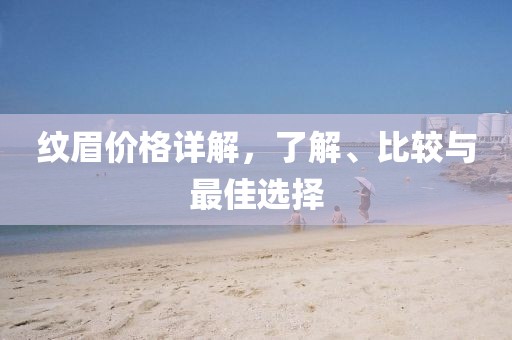 纹眉价格详解，了解、比较与最佳选择