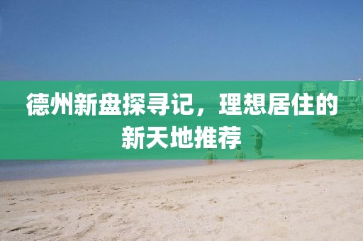 德州新盘探寻记，理想居住的新天地推荐