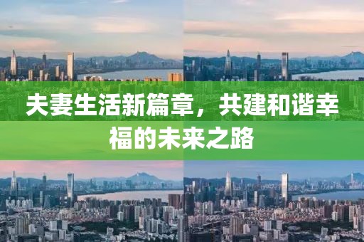 夫妻生活新篇章，共建和谐幸福的未来之路