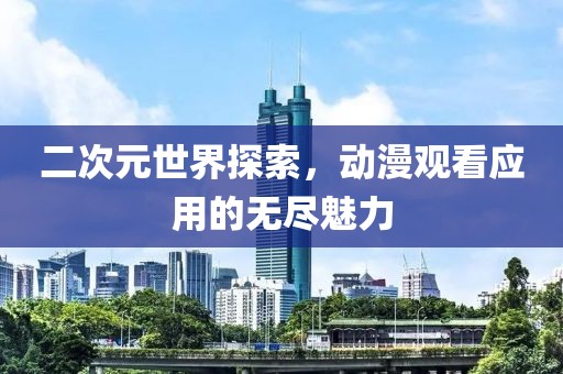 二次元世界探索，动漫观看应用的无尽魅力