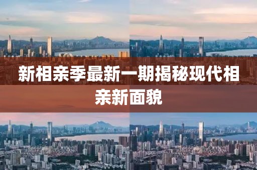 新相亲季最新一期揭秘现代相亲新面貌