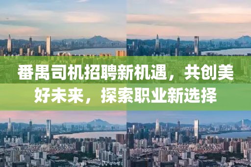 番禺司机招聘新机遇，共创美好未来，探索职业新选择