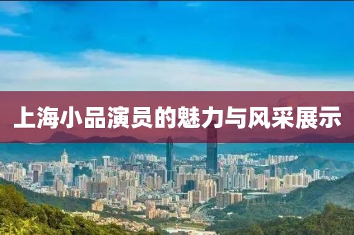 上海小品演员的魅力与风采展示