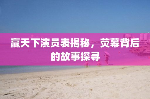 赢天下演员表揭秘，荧幕背后的故事探寻