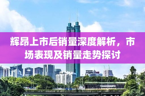 辉昂上市后销量深度解析，市场表现及销量走势探讨