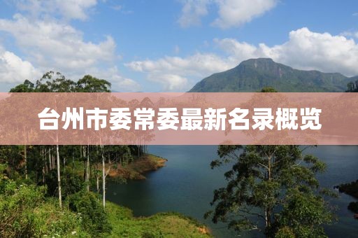 台州市委常委最新名录概览