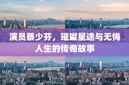 演员蔡少芬，璀璨星途与无悔人生的传奇故事