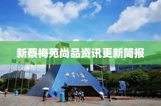 新蔡梅苑尚品资讯更新简报