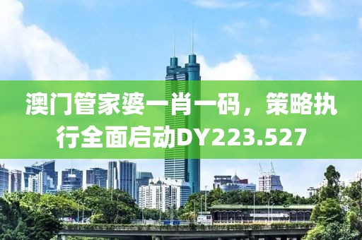 澳门管家婆一肖一码，策略执行全面启动DY223.527