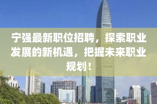 宁强最新职位招聘，探索职业发展的新机遇，把握未来职业规划！