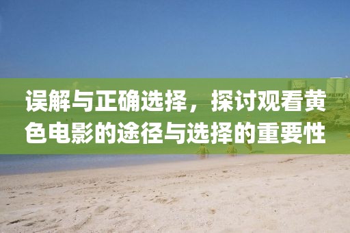 误解与正确选择，探讨观看黄色电影的途径与选择的重要性