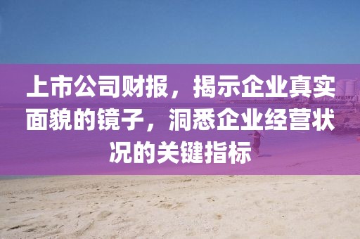 上市公司财报，揭示企业真实面貌的镜子，洞悉企业经营状况的关键指标