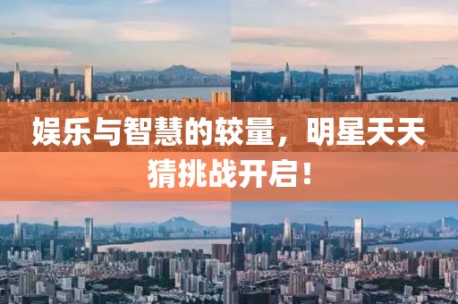娱乐与智慧的较量，明星天天猜挑战开启！