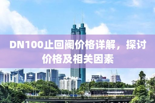 DN100止回阀价格详解，探讨价格及相关因素