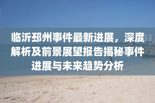 临沂邳州事件最新进展，深度解析及前景展望报告揭秘事件进展与未来趋势分析