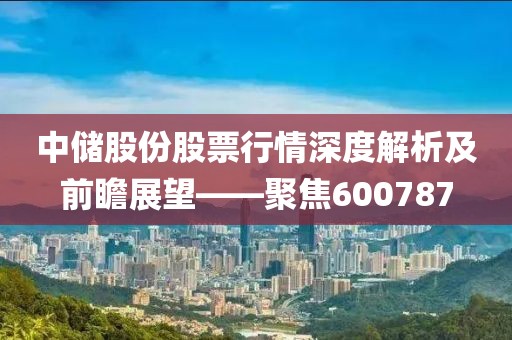 中储股份股票行情深度解析及前瞻展望——聚焦600787