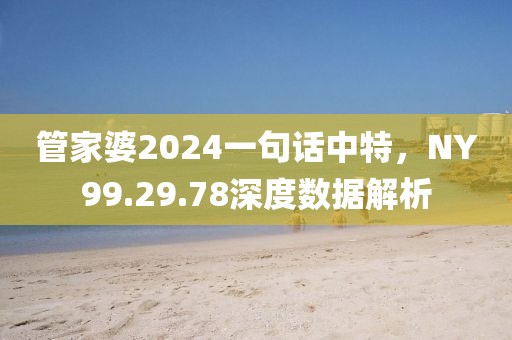 管家婆2024一句话中特，NY99.29.78深度数据解析