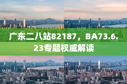 广东二八站82187，BA73.6.23专题权威解读