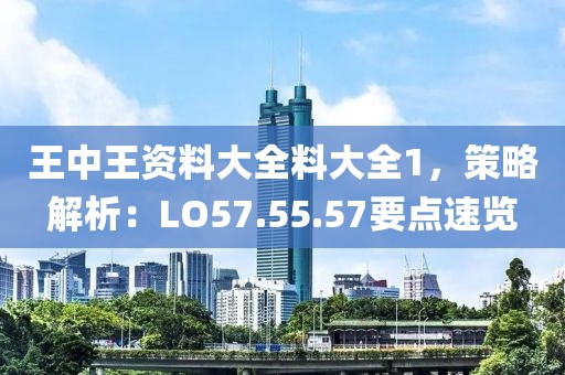 王中王资料大全料大全1，策略解析：LO57.55.57要点速览