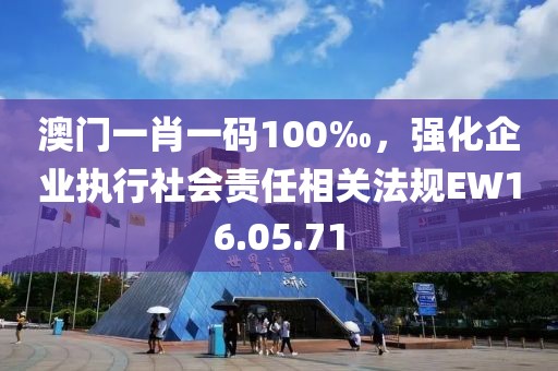 澳门一肖一码100‰，强化企业执行社会责任相关法规EW16.05.71