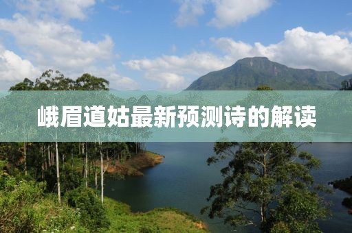 峨眉道姑最新预测诗的解读