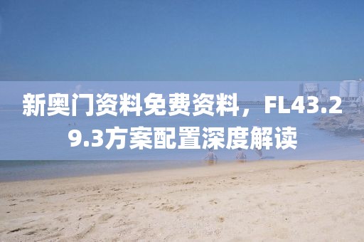 新奥门资料免费资料，FL43.29.3方案配置深度解读